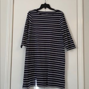 Bateau neck navy/white stripe dress Garnet Hill